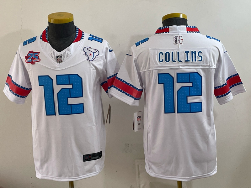 Youth Houston Texans #12 Collins white 2026 Nike NFL Jersey 0924002->youth nfl jersey->Youth Jersey